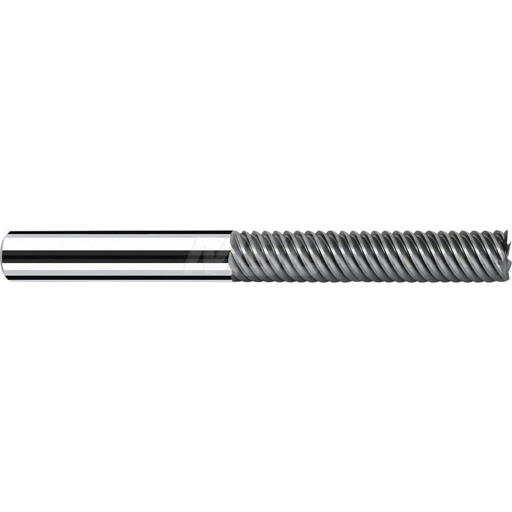 Square End Mill: 0.4724'' Dia, 2.4803'' LOC, 0.4724'' Shank Dia, 4.6063'' OAL, 3 Flutes, Solid Carbide Single End, Polychrom Finish, Spiral Flute, 65 ™ Variable Helix, RH Cut, RH Flute, Series Multicut XF