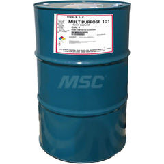 Emulsion Fluid: 55 gal Drum Water Soluble, Use on Titanium & Inconel, Blue