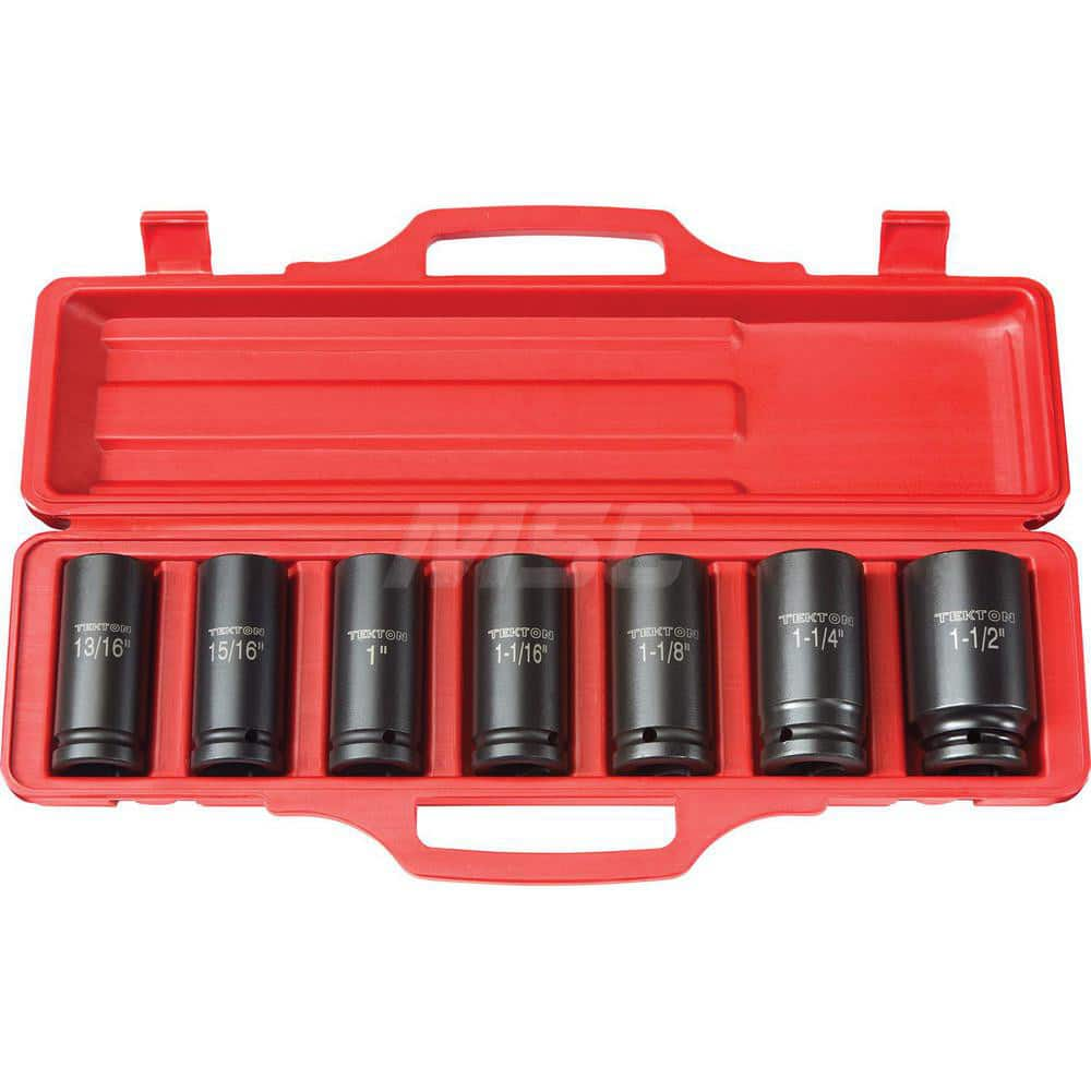 Socket Set: 3/4″ Drive 13/16 to 1-1/2″ Socket, 6 Point