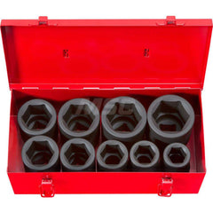 Socket Set: 1″ Drive 1 to 2″ Socket, 6 Point