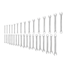 Wrench Set: 34 Pc, Inch & Metric Chrome-Plated