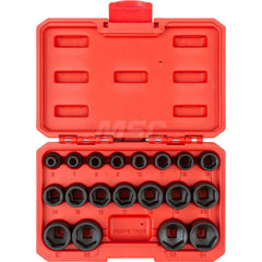 Socket Set: 3/8″ Drive 6 to 24 mm Socket, 6 Point