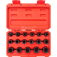 Socket Set: 1/2″ Drive 8 to 24 mm Socket, 6 Point