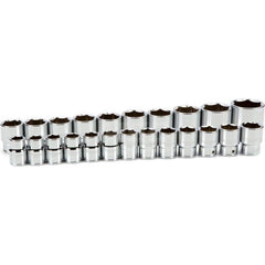 Socket Set: 3/4″ Drive 19 to 50 mm Socket, 6 Point