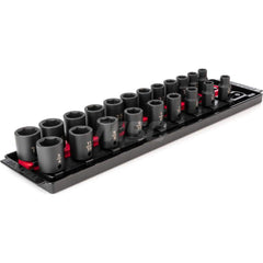 Socket Set: 3/8″ Drive 8 to 19 mm Socket, 6 Point