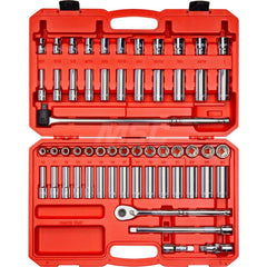 Socket Set: 1/2″ Drive 10 to 24 mm Socket, 6 Point