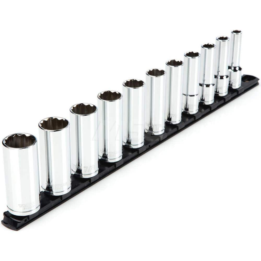 Socket Set: 1/2″ Drive 3/8 to 1″ Socket, 12 Point