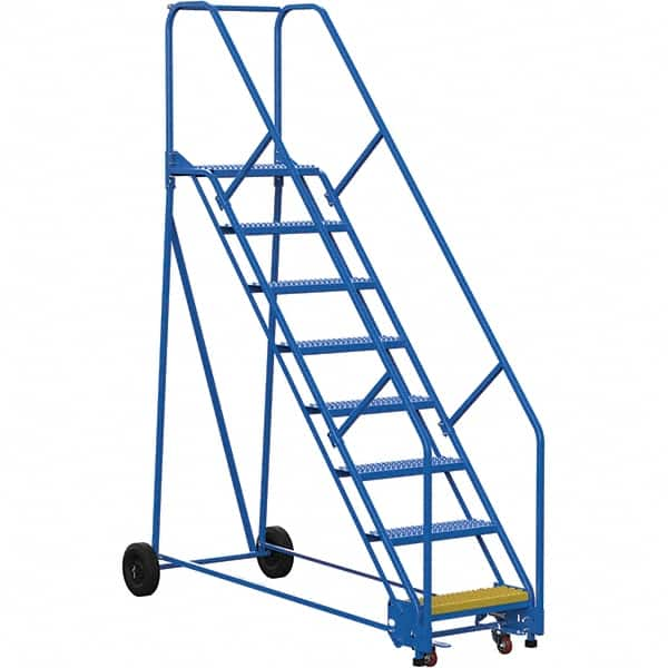 Steel Rolling Ladder: Type 1A, 8 Step Grip Strut Tread