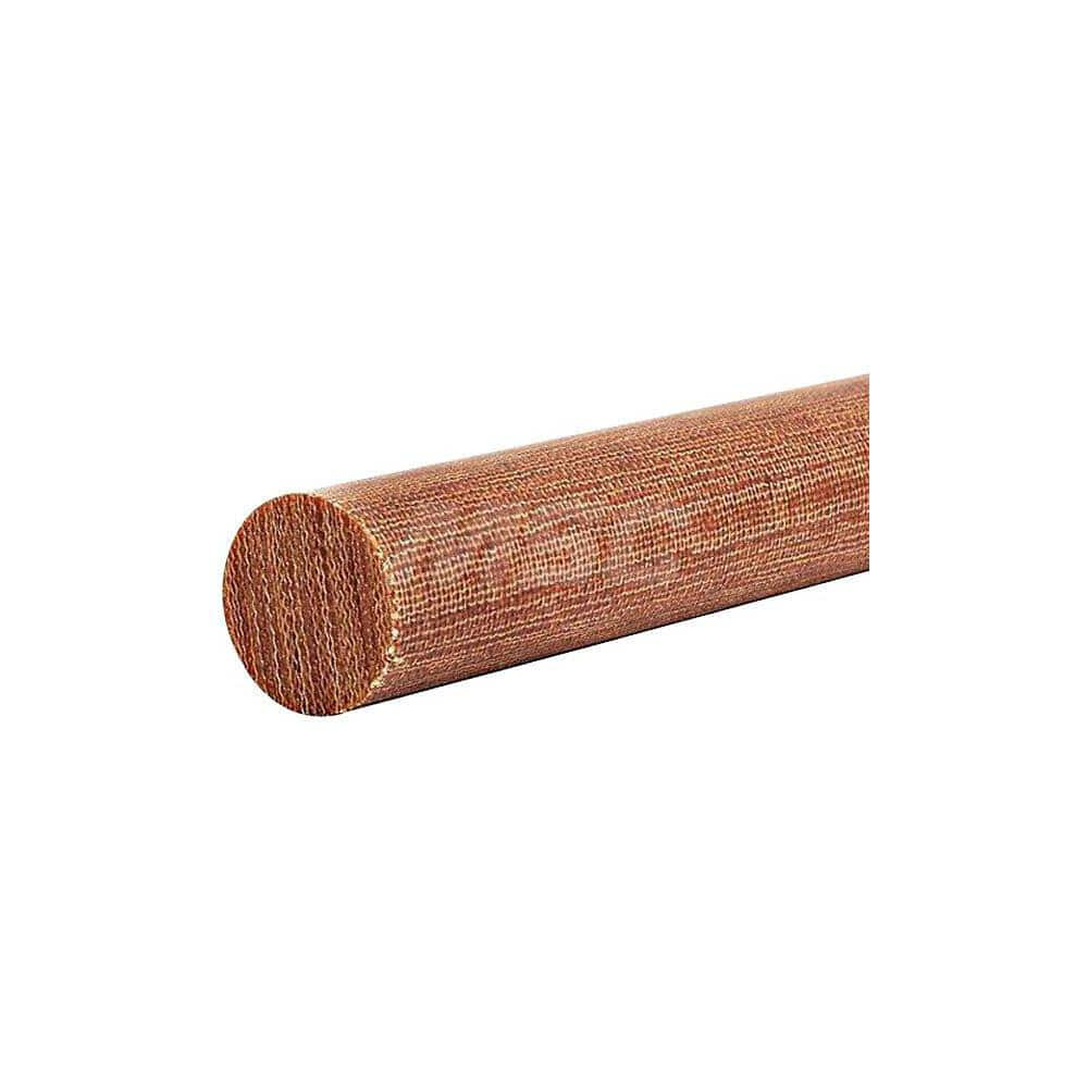 Plastic Rod: Garolite, 4' Long, 5/8″ Dia, Brown Rockwell M-100