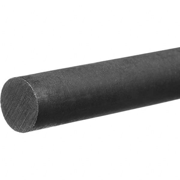 Plastic Rod: Acetal, 6' Long, 1-1/2″ Dia, Black Rockwell M-90