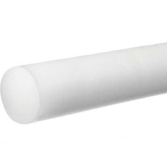 Plastic Rod: Acetal, 3' Long, 3/8″ Dia, White Rockwell M-90