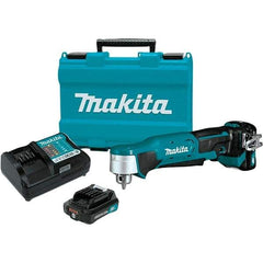 Makita - 12 Volt 3/8" Chuck Right Angle Handle Cordless Drill - 0-1100 RPM, Keyless Chuck, Reversible, 2 Lithium-Ion Batteries Included - A1 Tooling