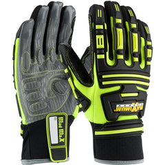 ‎120-5275/XXL Oil /Gas Gloves - Roustabout KVW - Hi-Vis Yellow - Dorsal Protect. - Kevlar Lnd - Water Barrier - Exact Industrial Supply