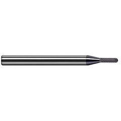 Harvey Tool - 3/32" Cut Diam, 1/8" Shank Diam, Solid Carbide Double Cut Ball Burr - Exact Industrial Supply