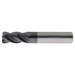 Corner Radius End Mill Head: 1″ Dia, 2-5/8″ LOC, 1/8″ Radius, 4 Flutes Solid Carbide, PowerLayer Coated, Series US007