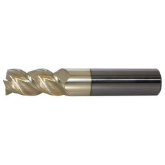 Corner Radius End Mill Head: 1″ Dia, 2″ LOC, 1/8″ Radius, 3 Flutes Solid Carbide, PowerLayer Coated, Series US362