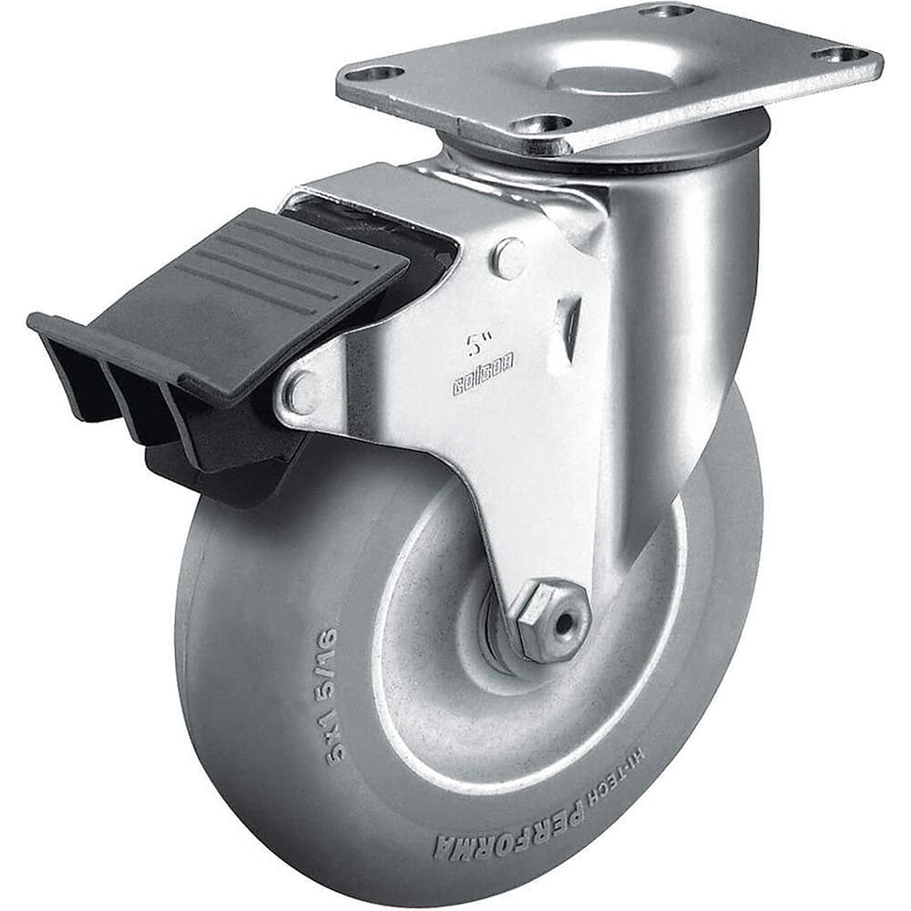 Linco - Standard Casters; Mount: Top Plate ; Style: Swivel ; Wheel Diameter: 3-1/2 (Inch); Wheel Width: 1-1/4 (Inch); Overall Height (Inch): 4-11/16 ; Load Capacity (Lb.): 250.000 - Exact Industrial Supply