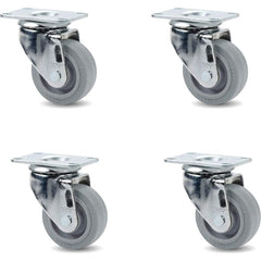 Linco - Standard Casters; Mount: Top Plate ; Style: Swivel ; Wheel Diameter: 3 (Inch); Wheel Width: 1-1/4 (Inch); Overall Height (Inch): 4-1/8 ; Load Capacity (Lb.): 800.000 - Exact Industrial Supply