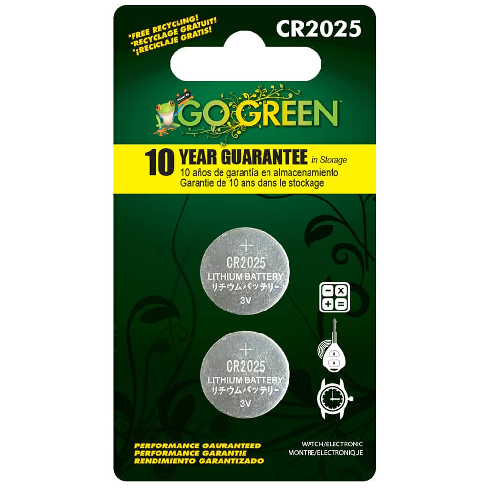 GoGreen Power - Batteries; Type: Button ; Battery Size: Button/Coin Cell ; Battery Chemistry: Alkaline ; Voltage: 3 ; Rechargeable: No ; Terminal Style: Flat - Exact Industrial Supply