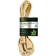 GoGreen Power - Power Cords; Cord Type: Replacement Cord ; Overall Length (Feet): 15 ; Cord Color: Brown ; Amperage: 15 ; Voltage: 125 ; Wire Gauge/Number of Conductors: 16/2 - Exact Industrial Supply