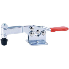 Manual Hold-Down Toggle Clamp: Horizontal, 198 lb Capacity, U-Bar, Flanged Base 60 ° Handle Movement, 85 ° Bar Opening, Steel