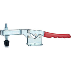 Manual Hold-Down Toggle Clamp: Horizontal, 750 lb Capacity, U-Bar, Flanged Base 55 ° Handle Movement, 85 ° Bar Opening, Steel