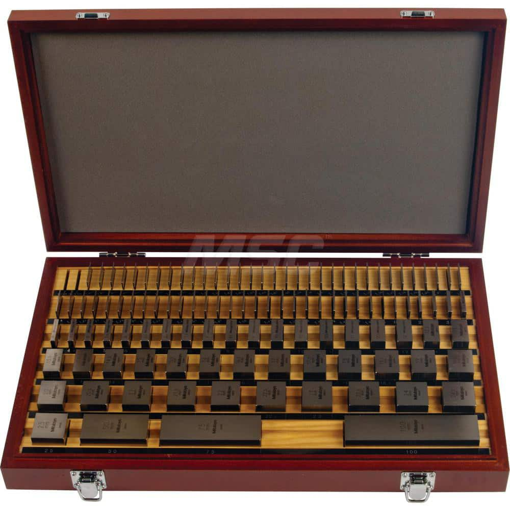 Gage Block Set: 112 Pc, AS-2 Grade, Steel Square