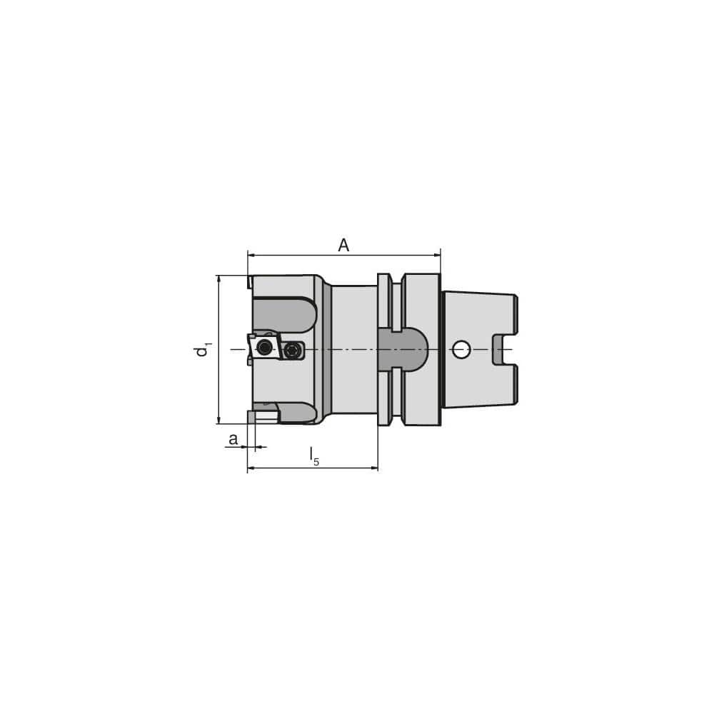 Indexable Square-Shoulder End Mill:  MHPC.80.R.0912H63A90,  Taper Shank Uses  9,  Normal Pressure,  90.00 mm OAL