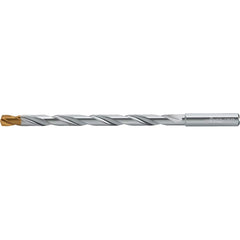 Extra Length Drill Bit: 0.7283″ Dia, 140 °, Solid Carbide TiSiAlCrN Finish, 10.157″ Flute Length, 12.205″ OAL, Straight-Cylindrical Shank, Series DC160-12-A1