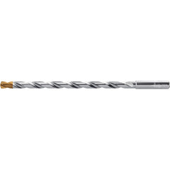 Extra Length Drill Bit: 0.5625″ Dia, 140 °, Solid Carbide TiSiAlCrN Finish, 11.339″ Flute Length, 13.386″ OAL, Straight-Cylindrical Shank, Series DC160-16-A1