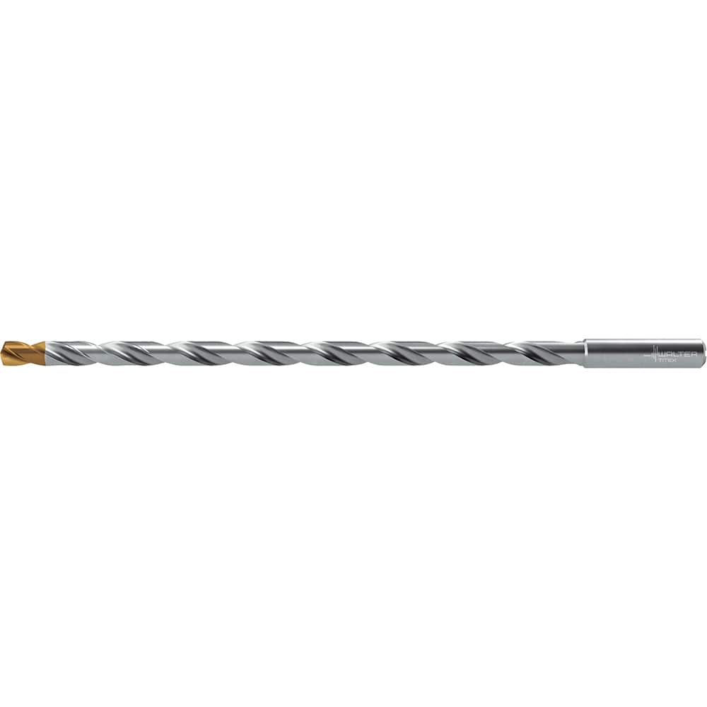 Extra Length Drill Bit: 0.5512″ Dia, 140 °, Solid Carbide TiSiAlCrN Finish, 12.126″ Flute Length, 14.055″ OAL, Straight-Cylindrical Shank, Series DC160-20-A1