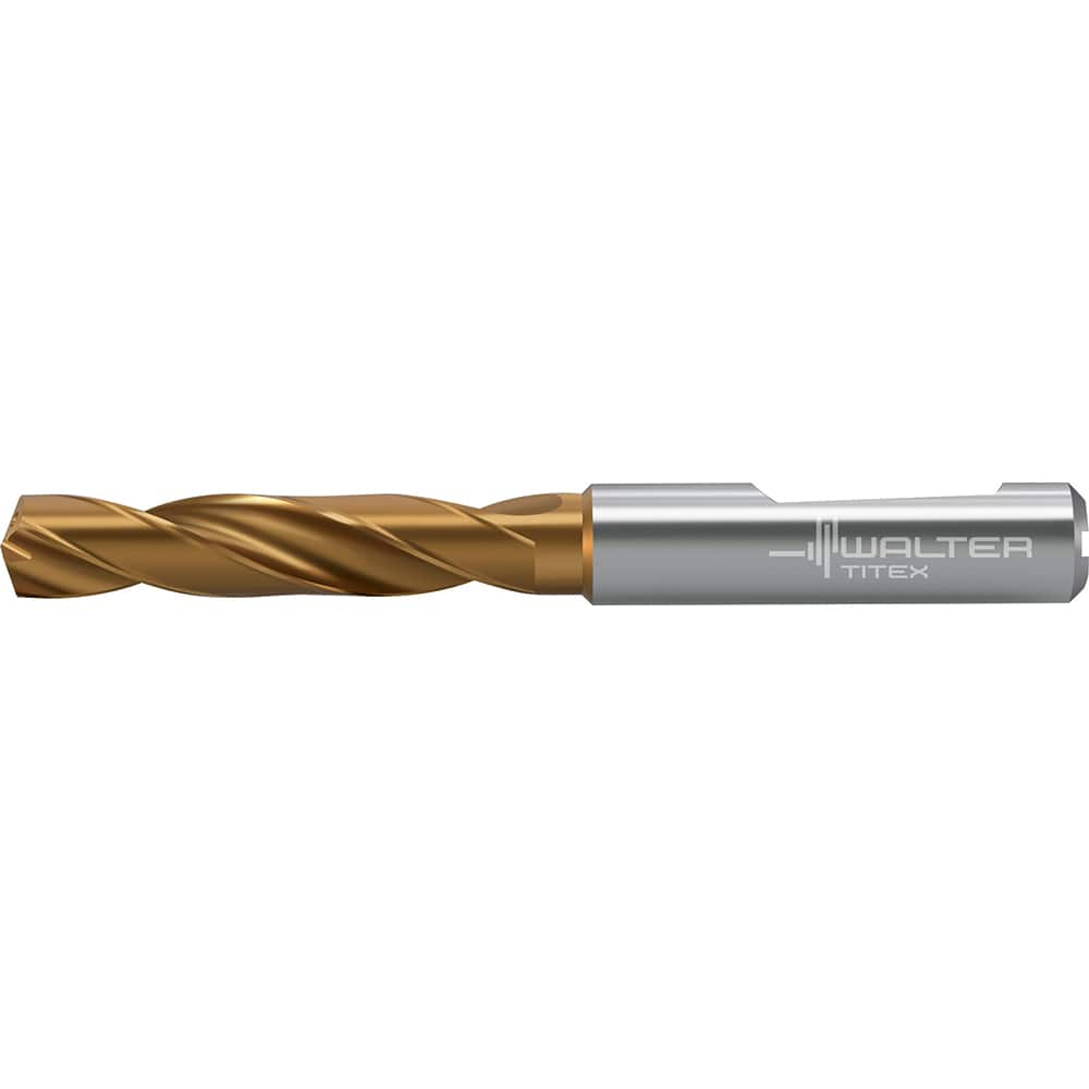 Screw Machine Length Drill Bit: 0.437″ Dia, 140 °, Solid Carbide Coated, Right Hand Cut, Whistle Notch Shank, Series DC160-03-F1