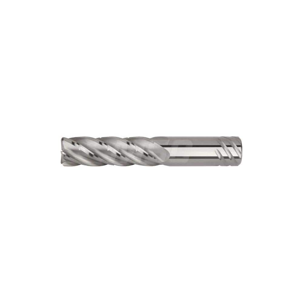 Corner Radius End Mill: 0.7874″ Dia, 5 Flutes, Solid Carbide 35 ° Helix, Bright/Uncoated, Corner Radius End, Centercutting, Series KOR5