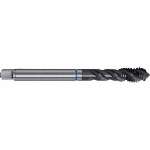 Spiral Flute Tap: M12 x 1.25, Metric Fine, 3 Flute, Semi-Bottoming, 6HX Class of Fit, HSS-E, TiAlN Finish Right Hand Flute, Right Hand Thread, D7 & D8,Series 0394