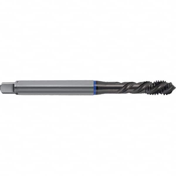 Spiral Flute Tap: M2.50 x, 0.45, Metric, 3 Flute, Semi-Bottoming, 6HX Class of Fit, TiAlN Finish Left Hand Flute, Left Hand Thread, D3 & D4, Series 4629