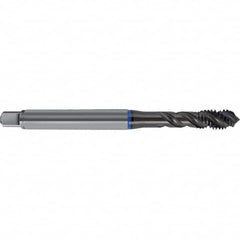 Spiral Flute Tap: M2 x 0.40, Metric, 3 Flute, Semi-Bottoming, 6GX Class of Fit, HSS-E, TiAlN Finish Right Hand Flute, Right Hand Thread, D4 & D5, Series 4625