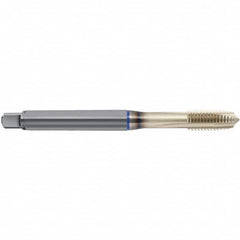 Spiral Point Tap: M18 x 2.5, Metric, 4 Flutes, Plug, 6HX, HSS-E, Sirius Finish 125 mm OAL, Left Hand, D10/D11 Series 4644