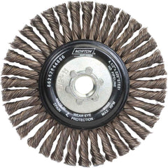 Norton - 4-1/2" OD, 5/8-11 Arbor Hole, Stringer Bead Carbon Wheel Brush - A1 Tooling