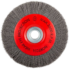 Norton - 10" OD, 3/4" Arbor Hole, Crimped Carbon Wheel Brush - A1 Tooling