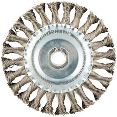 Norton - 5" OD, 5/8-11 Arbor Hole, Stringer Bead Stainless Steel Wheel Brush - A1 Tooling