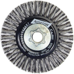 Norton - 4" OD, 5/8-11 Arbor Hole, Stringer Bead Twist Knot Carbon Wheel Brush - A1 Tooling