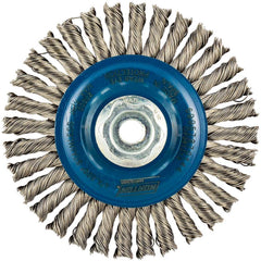 Norton - 4" OD, M10 Arbor Hole, Stringer Bead Twist Knot Stainless Steel Wheel Brush - A1 Tooling