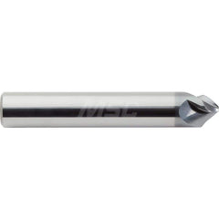 Chamfer Mill: 0.25″ Dia, 3 Flutes, Solid Carbide 2-1/2″ OAL, 1/4″ Shank Dia, AlCrN Coated