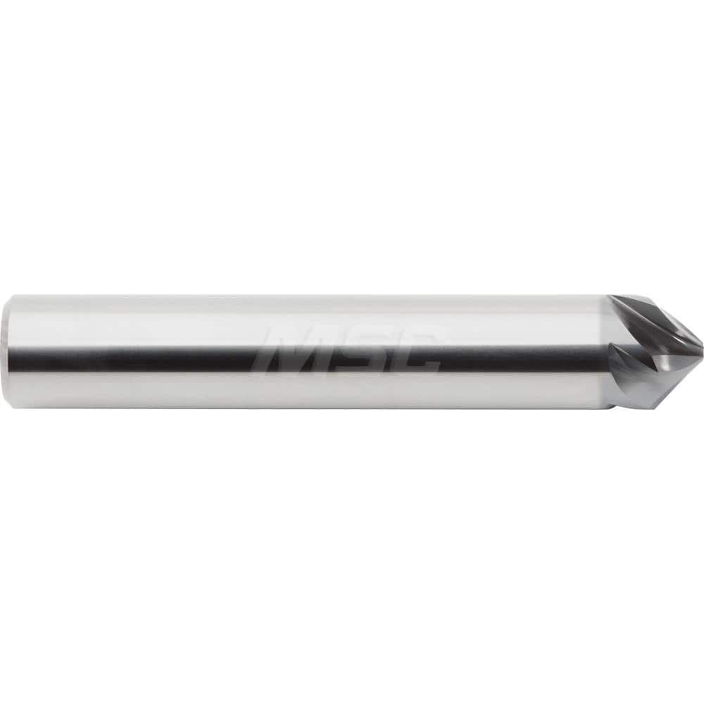 M.A. Ford - Chamfer Mills; Cutter Head Diameter (Inch): 1/2 ; Included Angle A: 90 ; Chamfer Mill Material: Solid Carbide ; Chamfer Mill Finish/Coating: AlCrN ; Overall Length (Inch): 3 ; Shank Diameter (Inch): 1/2 - Exact Industrial Supply