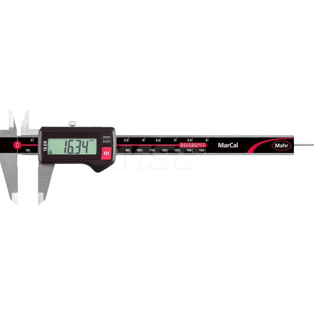 Mahr - Electronic Calipers; Minimum Measurement (mm): 0.00 ; Minimum Measurement (Decimal Inch): 0.0000 ; Maximum Measurement (Decimal Inch): 6 ; Maximum Measurement (mm): 150.00 ; Accuracy Plus/Minus (Decimal Inch): 0.0010 ; Accuracy Plus/Minus (mm): 0. - Exact Industrial Supply