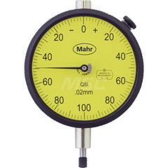 Mahr - Dial Drop Indicators; Maximum Measurement (Inch): 0.02 ; Maximum Measurement (mm): 0.50 ; Dial Graduation (mm): 0.0020 ; Dial Graduation (Decimal Inch): 7.870000 ; Dial Reading: 0-20 ; Dial Diameter (mm): 70.00 - Exact Industrial Supply