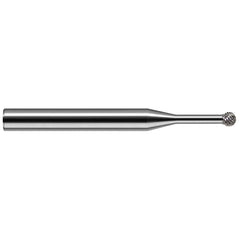 Harvey Tool - 5/64" Cut Diam, 1/8" Shank Diam, Solid Carbide Double Cut Sphere Burr - Exact Industrial Supply