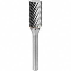 SGS Pro - 3/8" Cut Diam, 1/4" Shank Diam, Tungsten Carbide Inox Cut Cylinder Burr - A1 Tooling