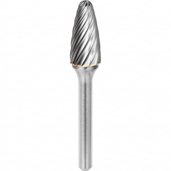 SGS Pro - 1/2" Cut Diam, 1/4" Shank Diam, Tungsten Carbide Inox Cut Ball Nose Tree Burr - A1 Tooling