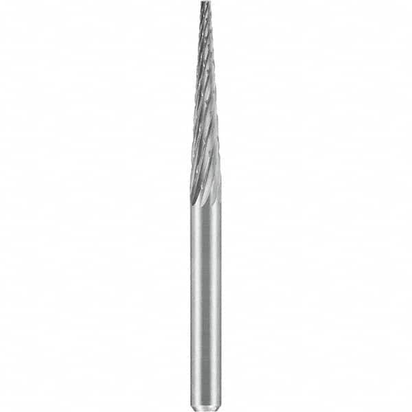 SGS Pro - 1/8" Cut Diam, 1/8" Shank Diam, Tungsten Carbide Double Cut Cone Burr - A1 Tooling